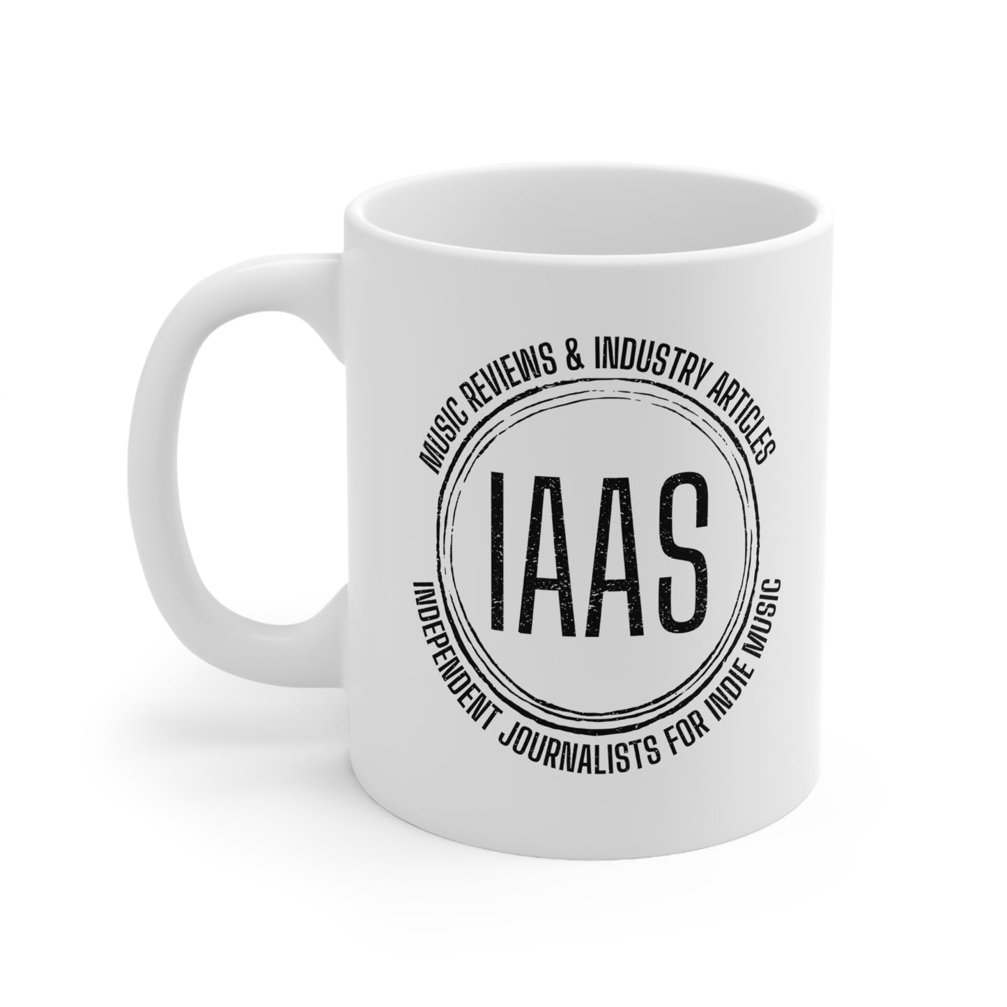 IAAS Logo Coffee Mug — Independent Journalists for Indie Music, 11oz