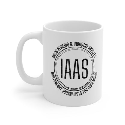 IAAS Logo Coffee Mug — Independent Journalists for Indie Music, 11oz