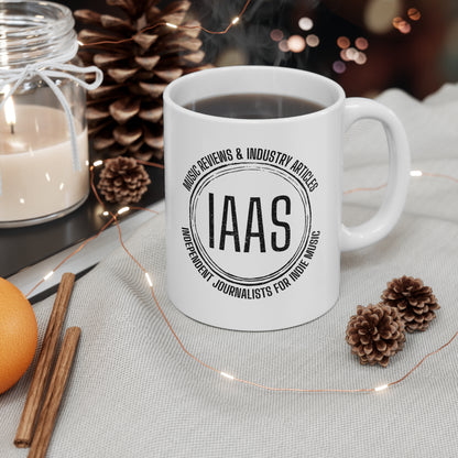 IAAS Logo Coffee Mug — Independent Journalists for Indie Music, 11oz